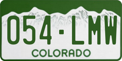 CO license plate 054LMW