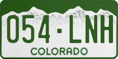 CO license plate 054LNH