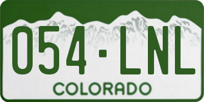 CO license plate 054LNL