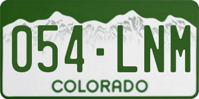 CO license plate 054LNM