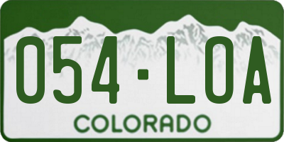 CO license plate 054LOA