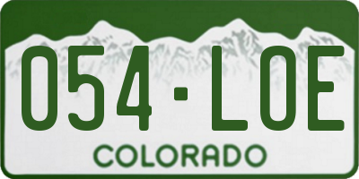 CO license plate 054LOE
