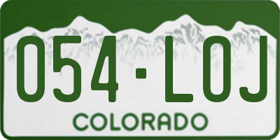 CO license plate 054LOJ