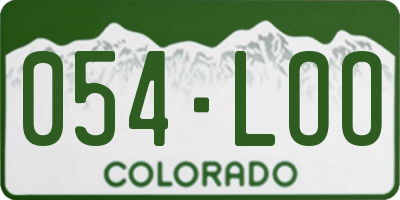 CO license plate 054LOO