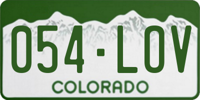 CO license plate 054LOV