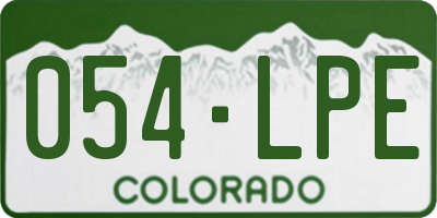 CO license plate 054LPE