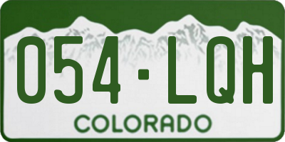 CO license plate 054LQH