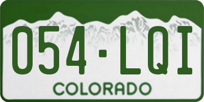 CO license plate 054LQI