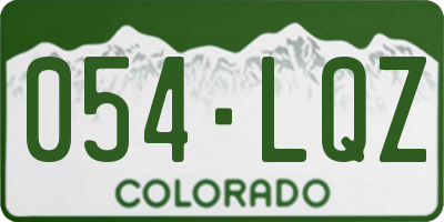 CO license plate 054LQZ
