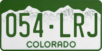 CO license plate 054LRJ