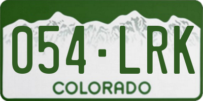 CO license plate 054LRK