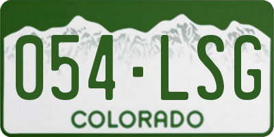CO license plate 054LSG