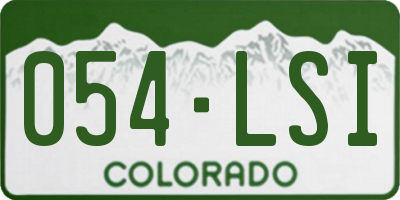CO license plate 054LSI