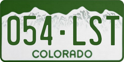 CO license plate 054LST