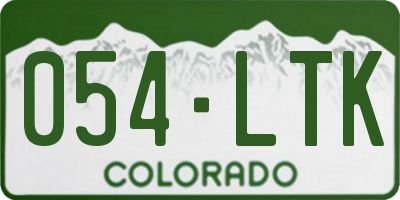 CO license plate 054LTK