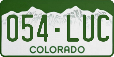 CO license plate 054LUC
