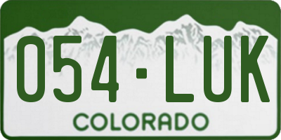 CO license plate 054LUK