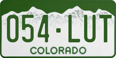 CO license plate 054LUT