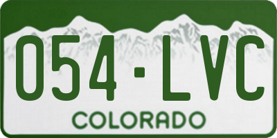 CO license plate 054LVC