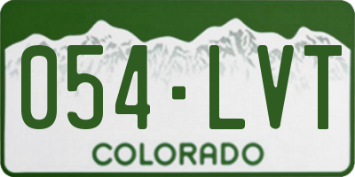 CO license plate 054LVT