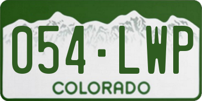 CO license plate 054LWP