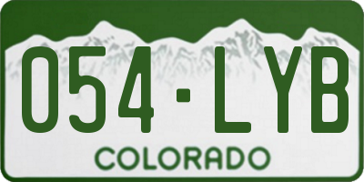 CO license plate 054LYB