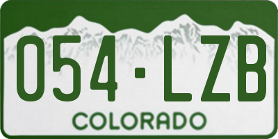 CO license plate 054LZB
