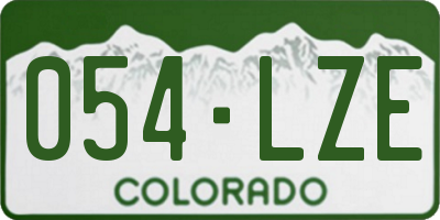CO license plate 054LZE