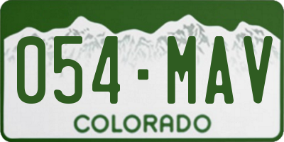 CO license plate 054MAV