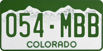 CO license plate 054MBB