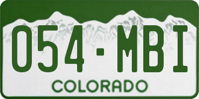 CO license plate 054MBI