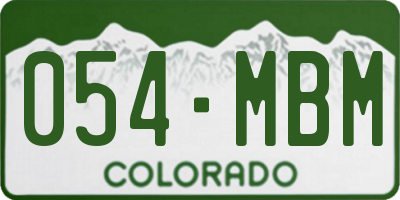 CO license plate 054MBM