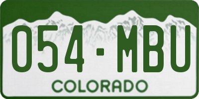 CO license plate 054MBU