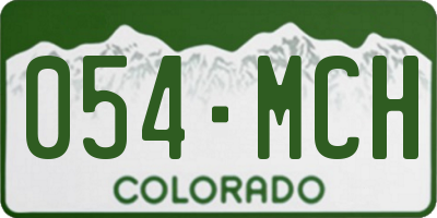 CO license plate 054MCH