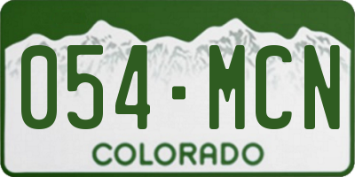 CO license plate 054MCN