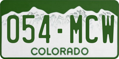 CO license plate 054MCW