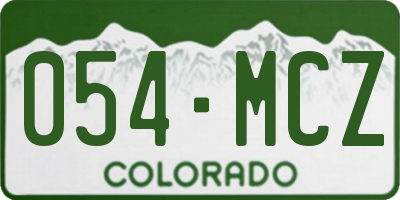CO license plate 054MCZ