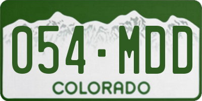 CO license plate 054MDD