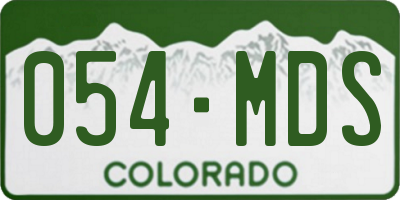 CO license plate 054MDS