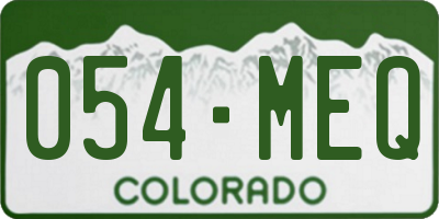 CO license plate 054MEQ