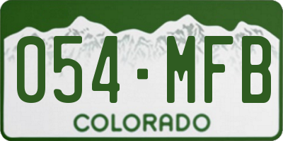 CO license plate 054MFB