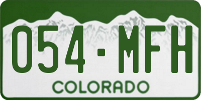 CO license plate 054MFH