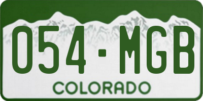CO license plate 054MGB