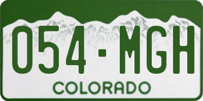 CO license plate 054MGH