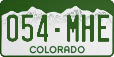 CO license plate 054MHE