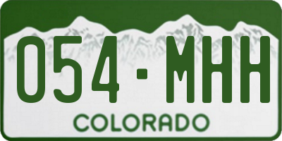 CO license plate 054MHH