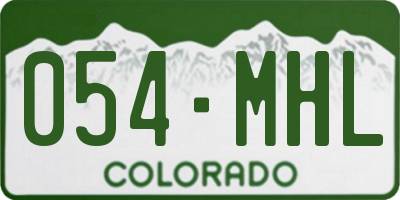 CO license plate 054MHL