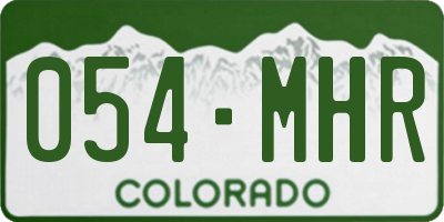 CO license plate 054MHR
