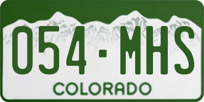 CO license plate 054MHS