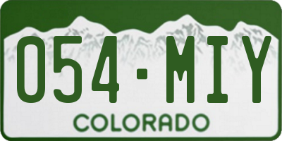 CO license plate 054MIY